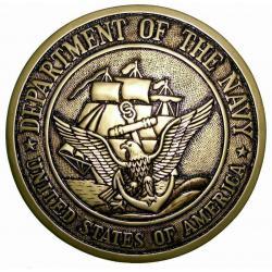 Navy Seal Coin Plaque - Gold/Brass Finish 