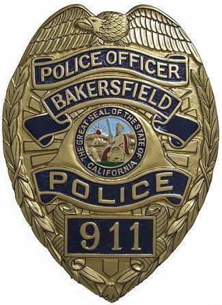 Bakersfield Police Shield Badge Patch, 2 1/8 x 3 1/2