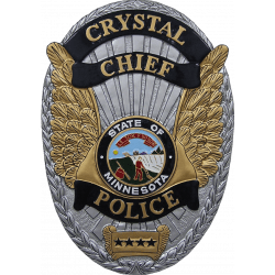 Crystal Chief Police Badge Plaque