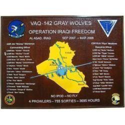 Electronic Attack Squadron 142 Gray Wolves Navy Deployment Plaque 