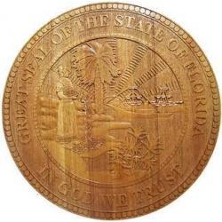 Florida State Seal Wood Finish Seal Plaque