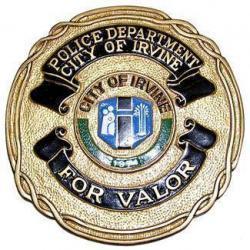 Irvine PD Police Officer Valor Badge Plaque 