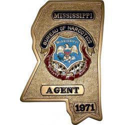 Mississippi Bureau of Narcotics Agent Badge Plaque 