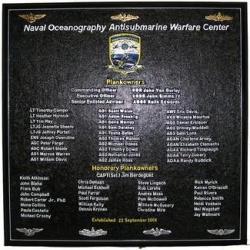 Naval Oceanography Antisubmarine Warfare Center Deployment Plaque