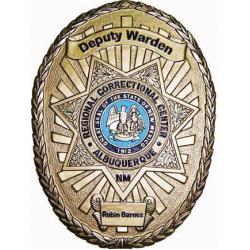 Regional Correctional Center Deputy Warden Badge Plaque
