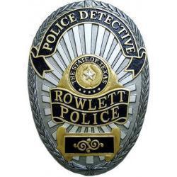 Rowlett Police Department Detective Badge Plaque 