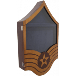 Shadow Box US Air Force E7 Natural Finish