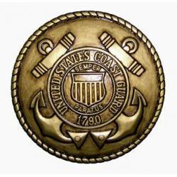 coast guard seal coin plaque gold brass finish
