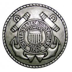 coast guard seal coin plaque silver finish