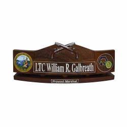 Crossed Rifle Custom Desk Nameplate