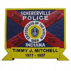 Schererville Police Officer Retirement Plaque