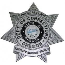 Department of Corrections Physical Plant Facility Energy Badge Plaque 