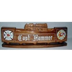 Fire Department Desk Nameplate - Natural