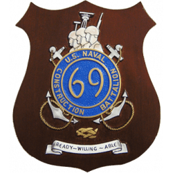 us naval construction battalion 69 shield plaque