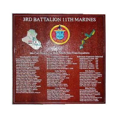 3rd Battalion 11th Marines Deployment Plaque