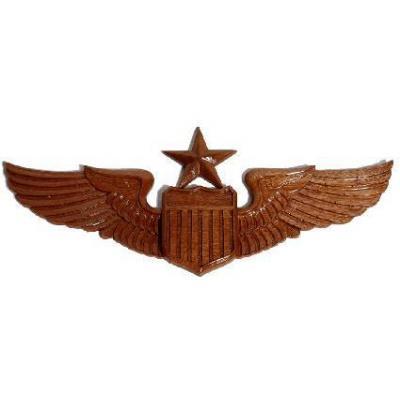 USAF AIR FORCE SENIOR PILOT WINGS LAPEL PIN BADGE 3 INCHES GOLD COLORED 