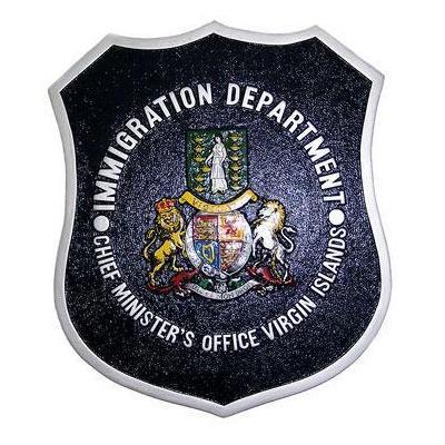 British Virgin Islands Immigration Department Plaque