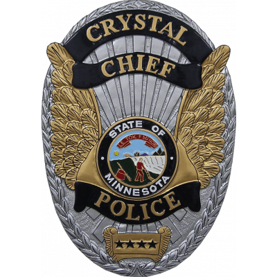 Crystal Chief Police Badge Plaque