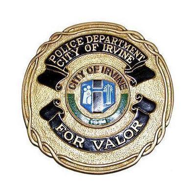 Irvine PD Police Officer Valor Badge Plaque