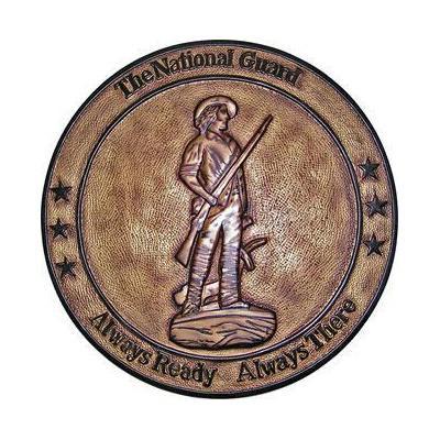 National Guard Bureau Brass Effect Plaque