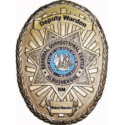 Regional Correctional Center Deputy Warden Badge Plaque
