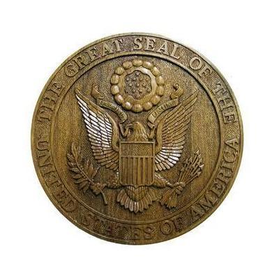 US Great Seal Natural Wood Finish Seal Plaque