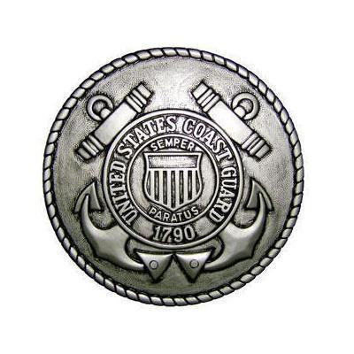 coast guard seal coin plaque silver finish
