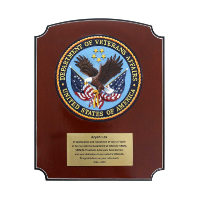 department of veterans affairs retirement plaque