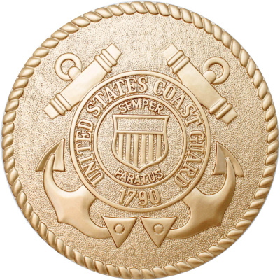 COast Guard Seal PLaque in Gold Finish