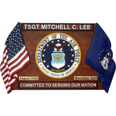 military_retirement_plaque__two_flags_design