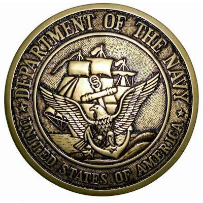 navy seal coin plaque gold brass finish