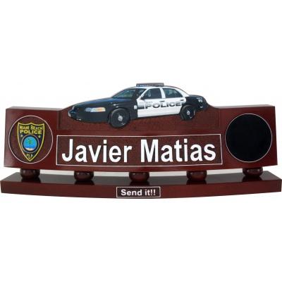 police_department_desk_nameplate_with_patrol_car