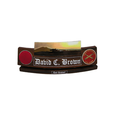 us army wild artillery tank landscape desk nameplate