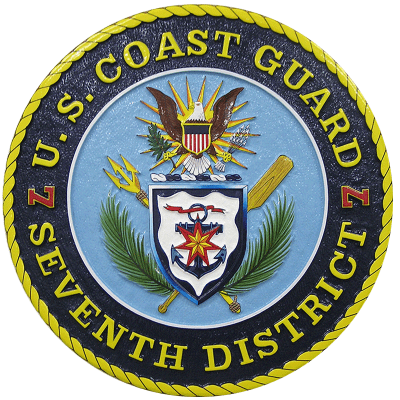 us coast guard 7th district seal plaque
