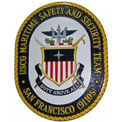 uscg maritime safety and security team seal plaque