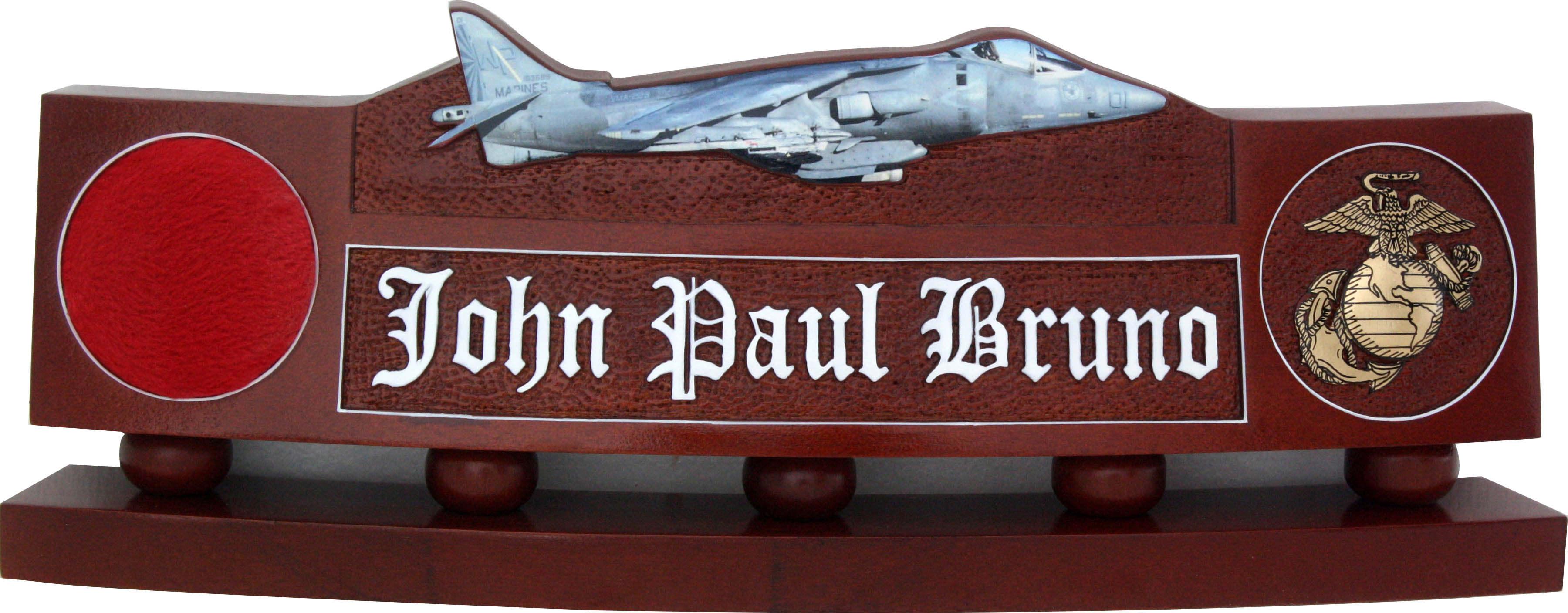 USMC AV8B Harrier Desk Nameplate