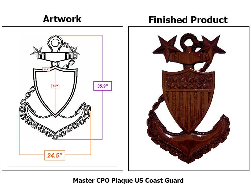 US-coast-guard-master-cpo-custom-design-wooden-plaque