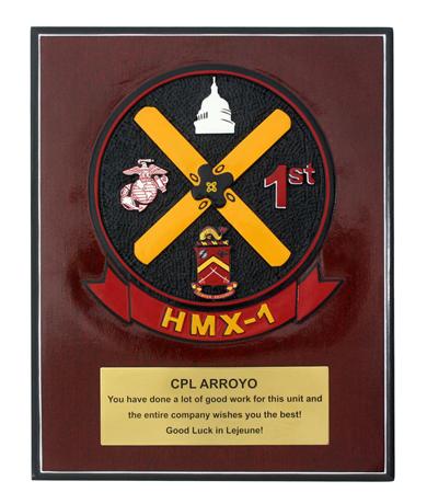 Marine-Corps-Presentation-plaque-with-brass-insciption
