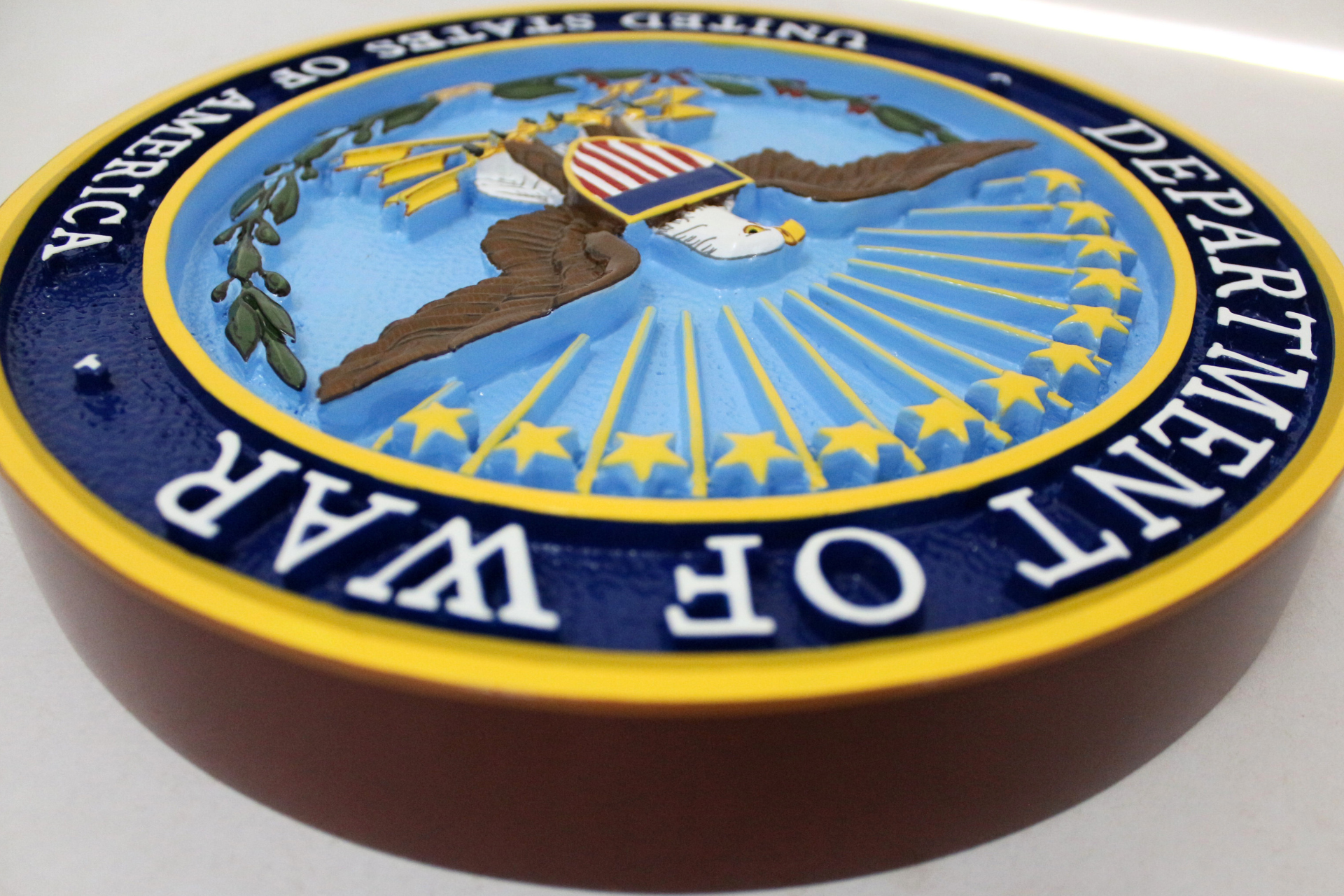 Department of War Seal Plaque Close up