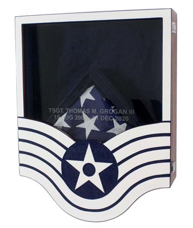 shadow box us air force e6 painted finish
