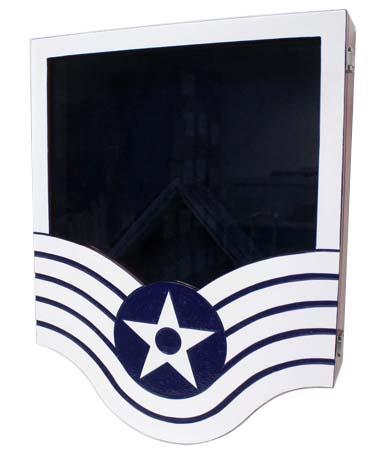 shadow box us air force e6 painted finish with flag box
